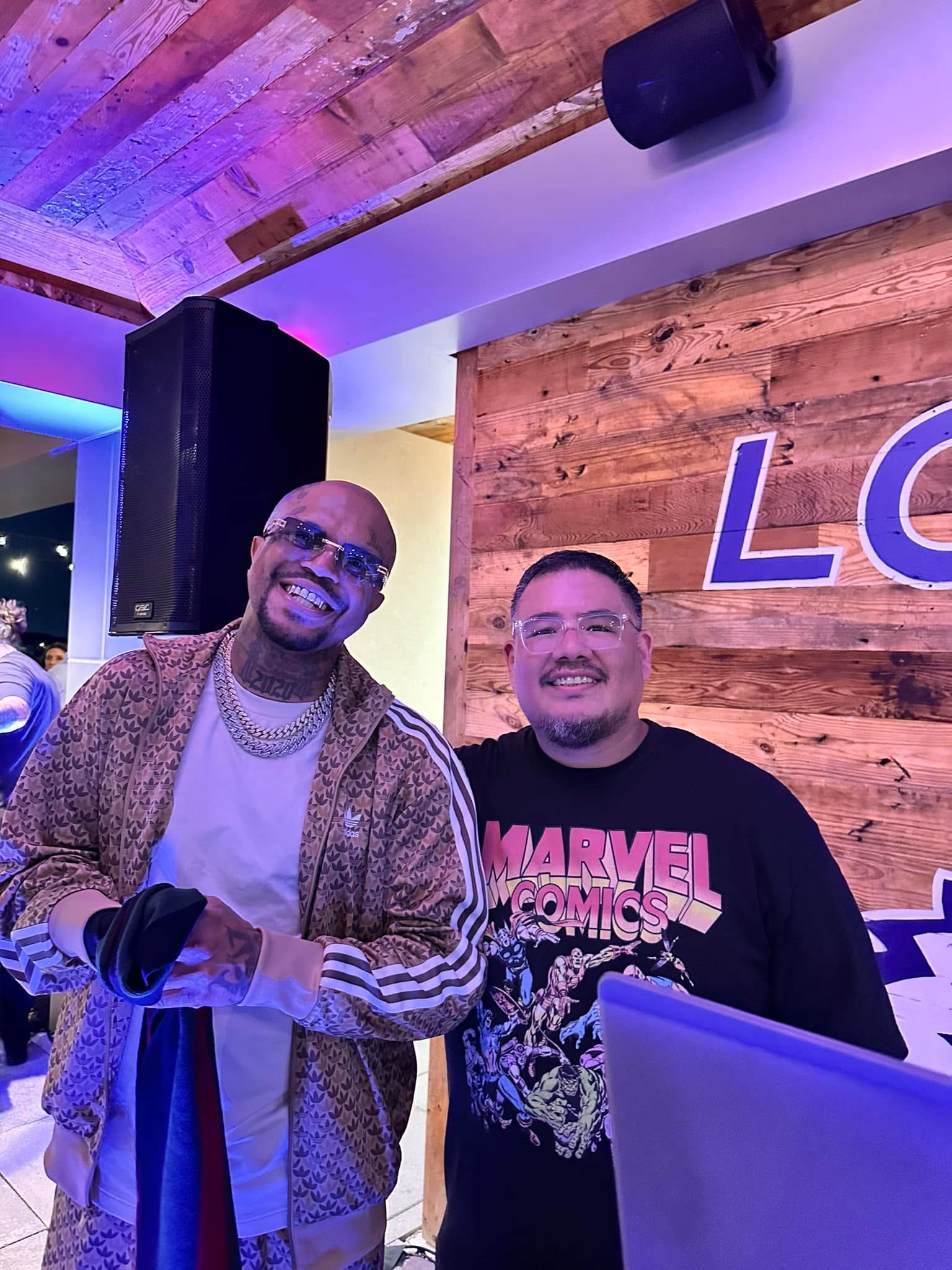 DJ John Styles at venue event with fellow artist